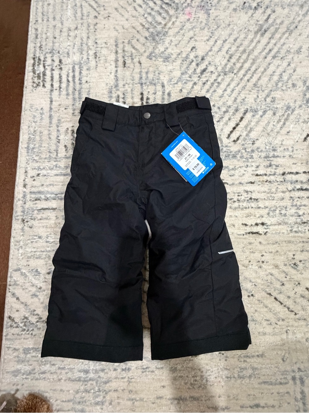 Columbia Black Kids Snow Pants with Reflective Trim